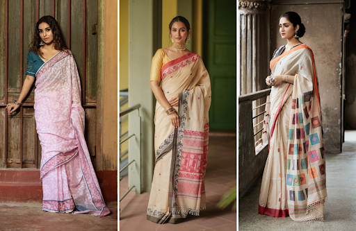 handloom Jamdani saree